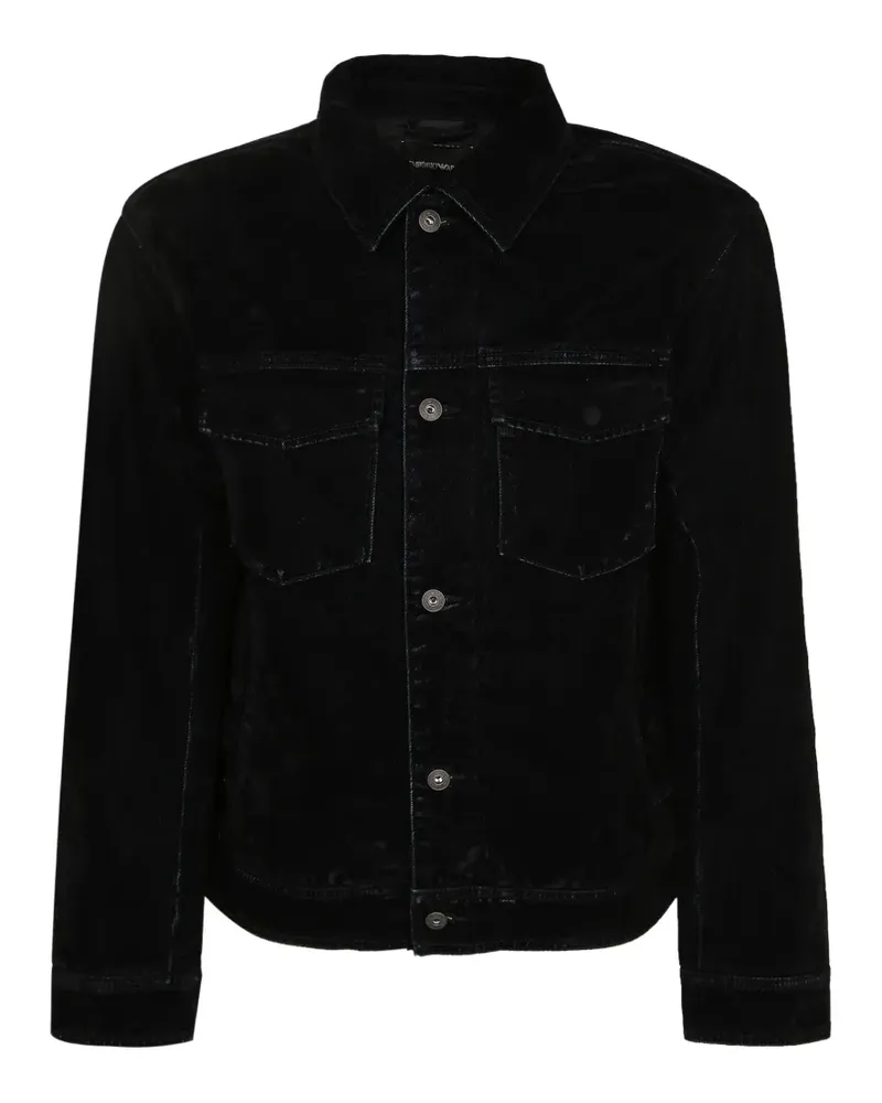 Emporio Armani collared denim jacket - Schwarz Schwarz