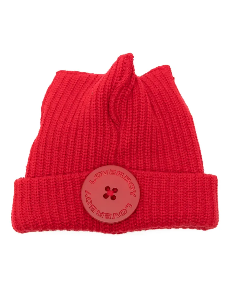 Charles Jeffrey Loverboy button-detail beanie - Rot Rot