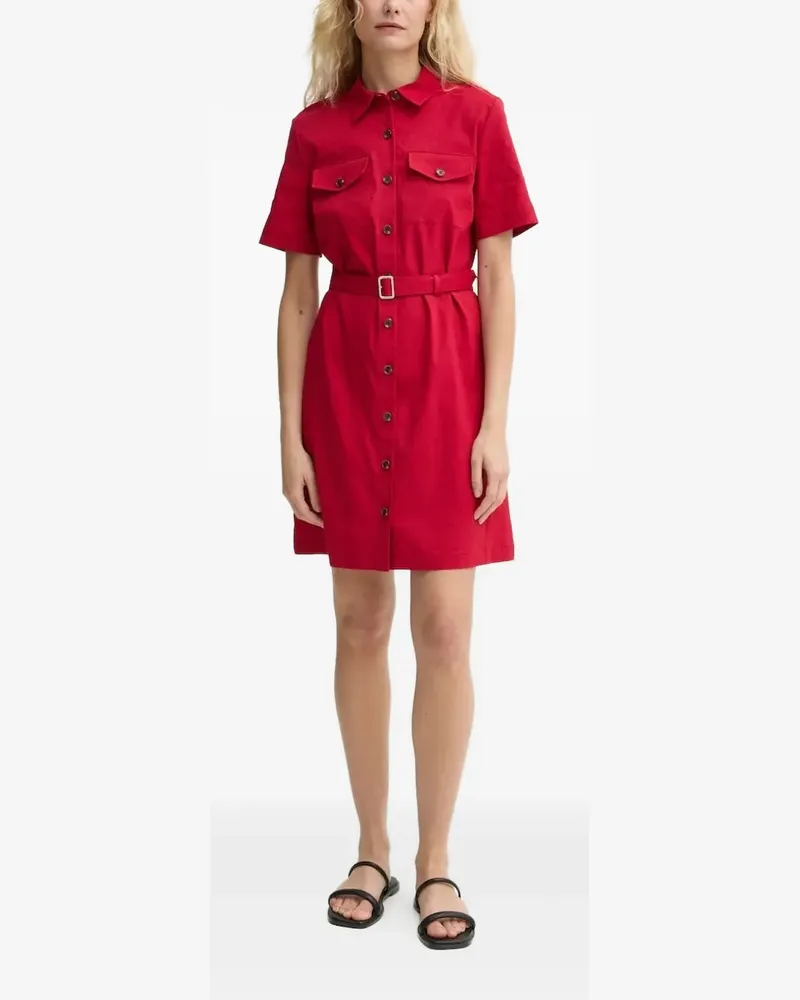 Theory Kurzes Hemdkleid mit Gürtel - Rot Rot