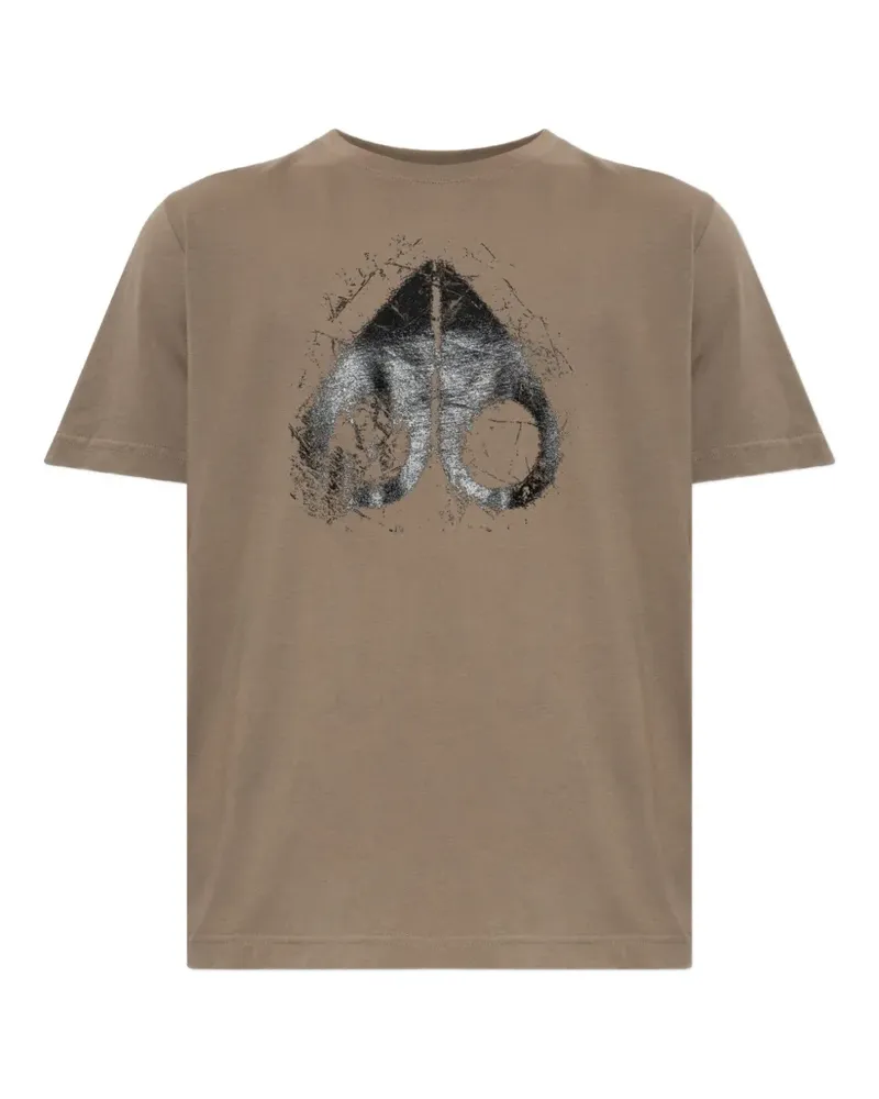 Moose Knuckles T-Shirt mit Logo-Print - Braun Braun