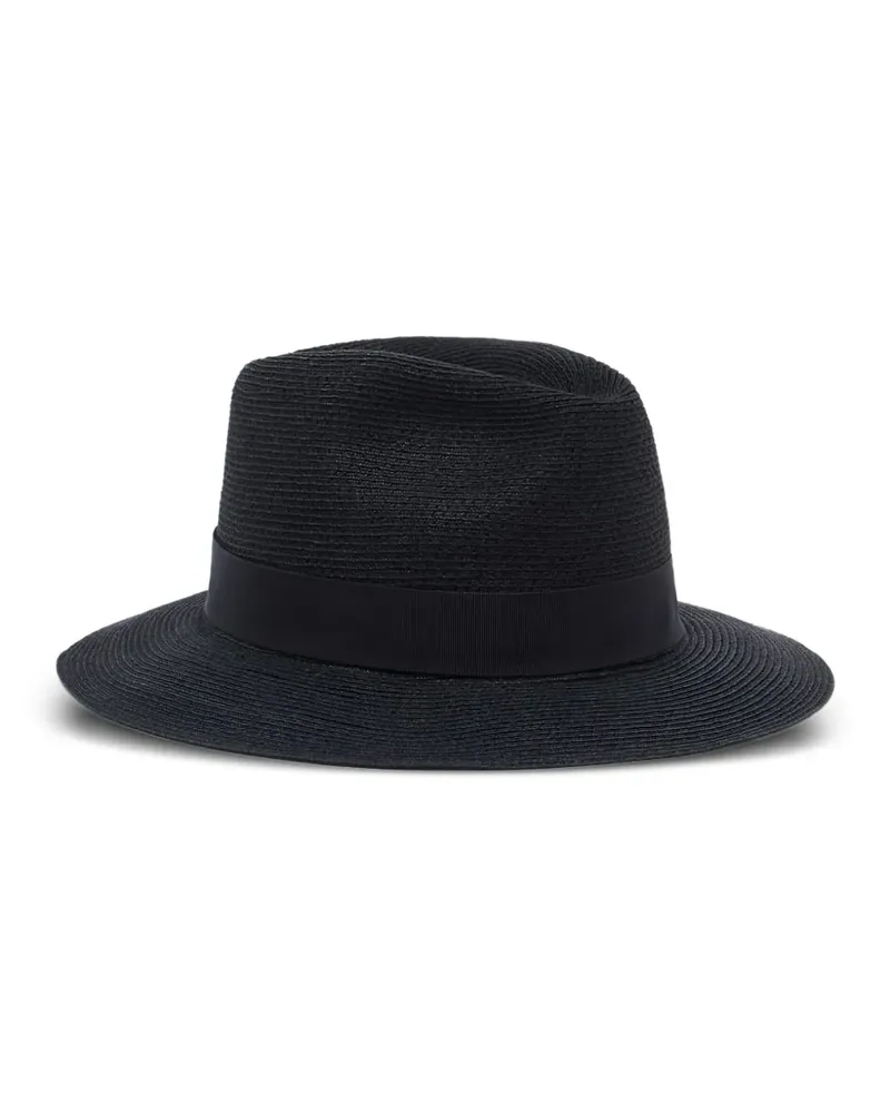 Giorgio Armani Fedora mit Zierband - Schwarz Schwarz