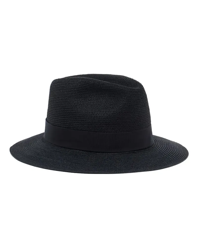 Giorgio Armani ribbon-trim fedora hat - Schwarz Schwarz