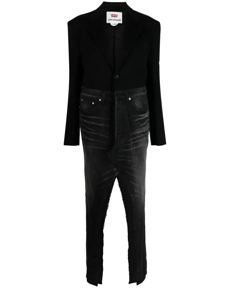 Junya Watanabe Mantel mit V-Ausschnitt - Schwarz Schwarz