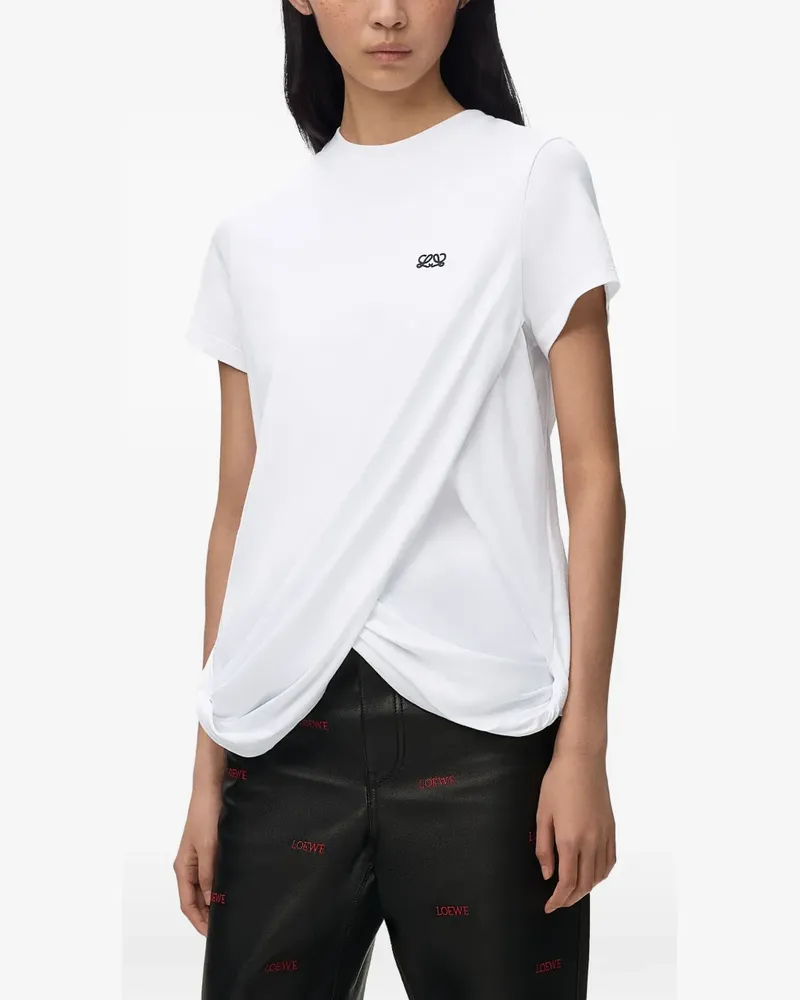 Loewe Drapiertes T-Shirt - Weiß Weiß