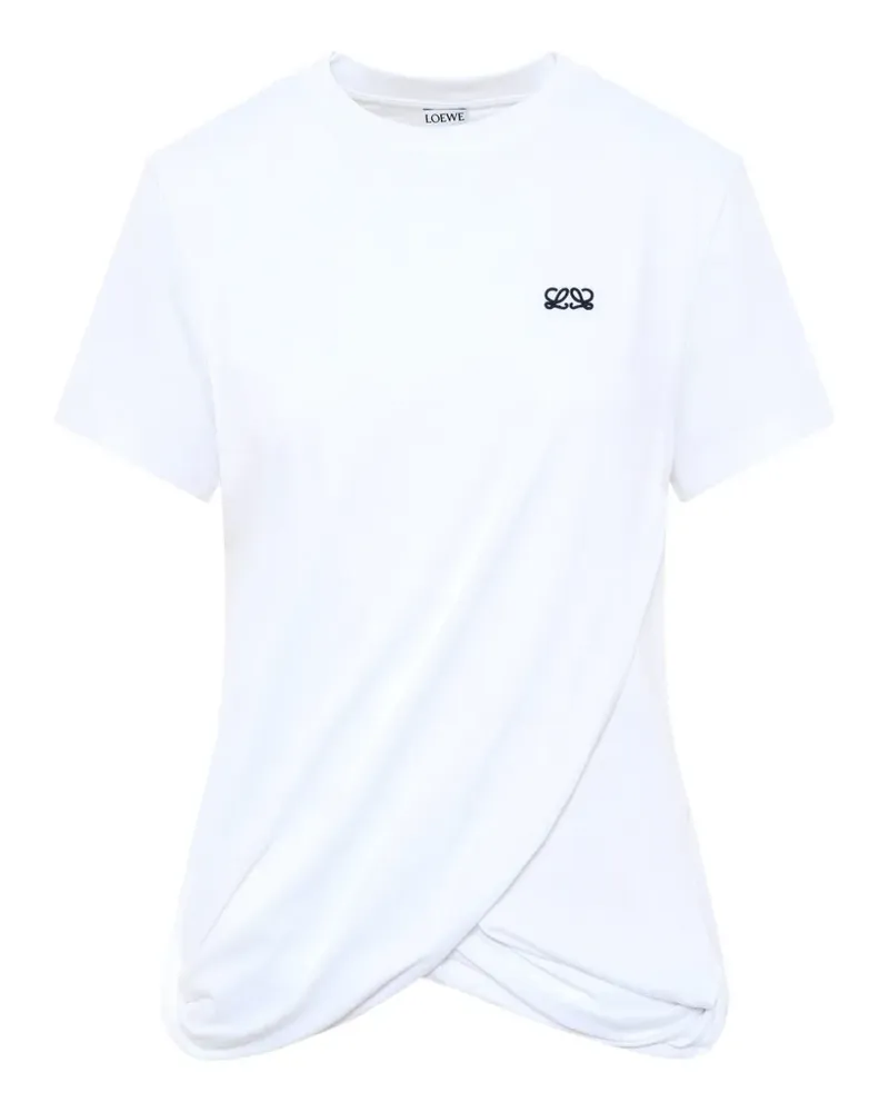 Loewe Drapiertes T-Shirt - Weiß Weiß