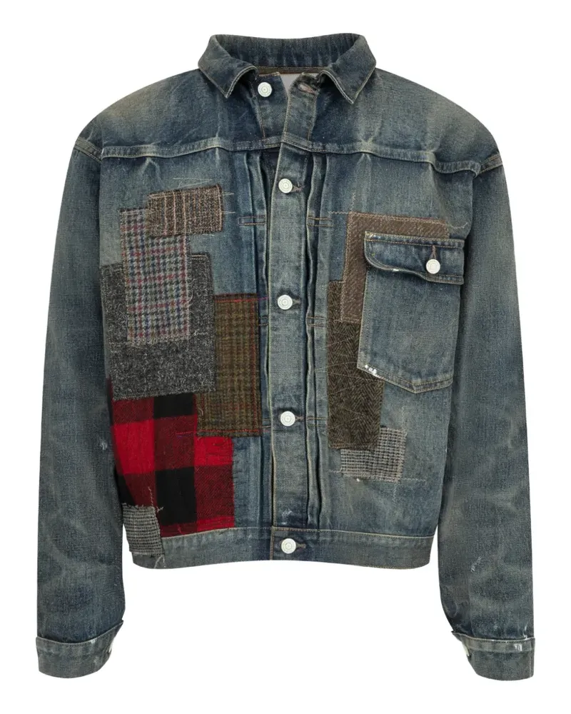Junya Watanabe x New Manual patchwork denim jacket - Blau Blau