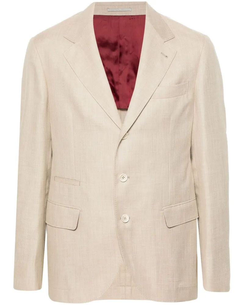 Brunello Cucinelli Melierter Blazer - Nude Nude