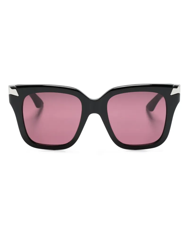 Alexander McQueen Sonnenbrille mit Oversized-Gestell - Schwarz Schwarz