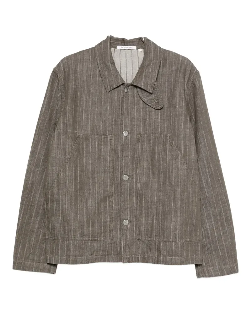 Sunflower Labour stripe-pattern button-up jacket - Grün Grün