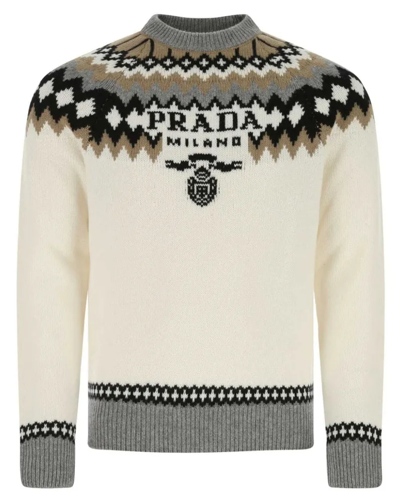 Prada Gemusterter Pullover Nude
