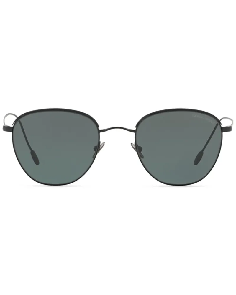 Giorgio Armani Sonnenbrille mit rundem Gestell - Schwarz Schwarz