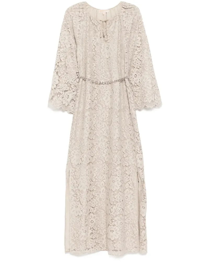 Michael Kors Kaftan mit Glockerärmeln und Blumenspitze - Nude Nude