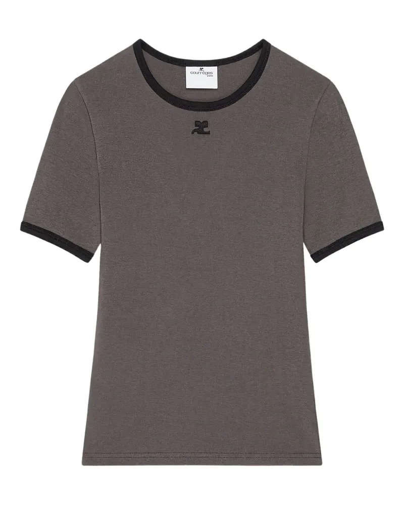 Courrèges T-Shirt mit Kontrastdetails - Grau Grau