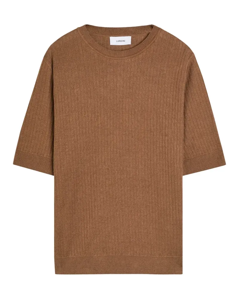LARDINI T-Shirt mit rundem Ausschnitt - Braun Braun
