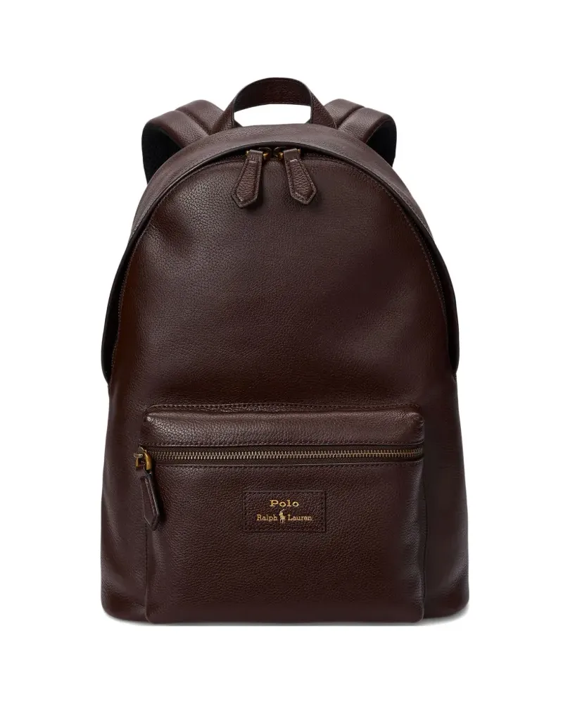 Ralph Lauren Rucksack aus Leder mit Reißverschluss - Braun Braun