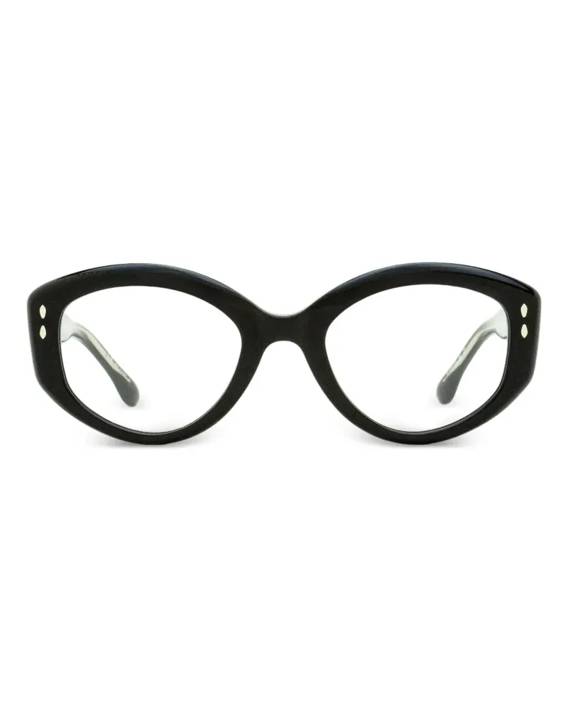 Isabel Marant Ovale Brille mit Nietendetail - Schwarz Schwarz