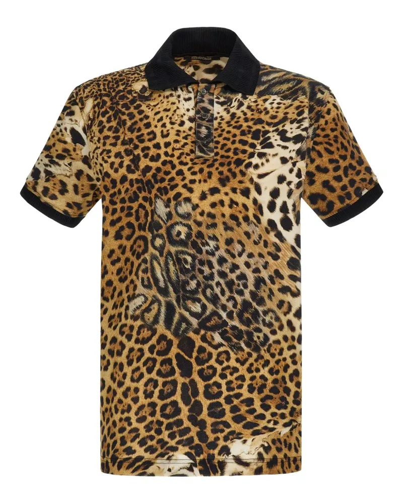 Roberto Cavalli Poloshirt mit Leoparden-Print - Nude Nude
