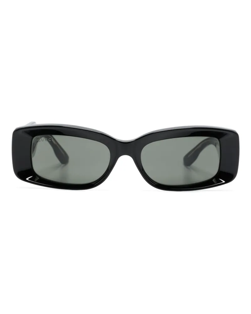 Gucci Eckige Sonnenbrille mit bedruckten Gläsern - Schwarz Schwarz