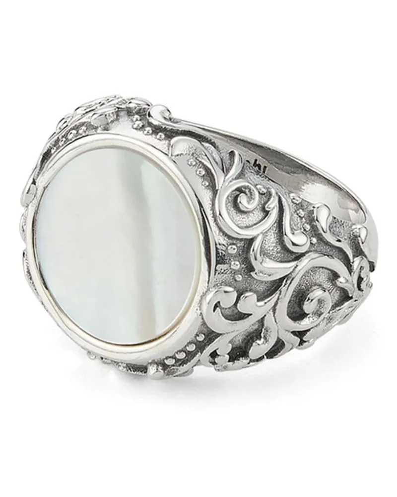 Emanuele Bicocchi Arabesque MoP Ring mit Schmuckstein - Silber Silber