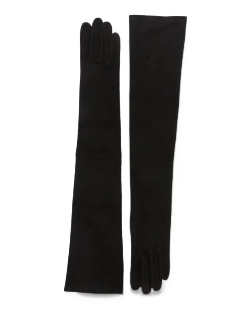 Agnelle Glamour long suede gloves - Schwarz Schwarz