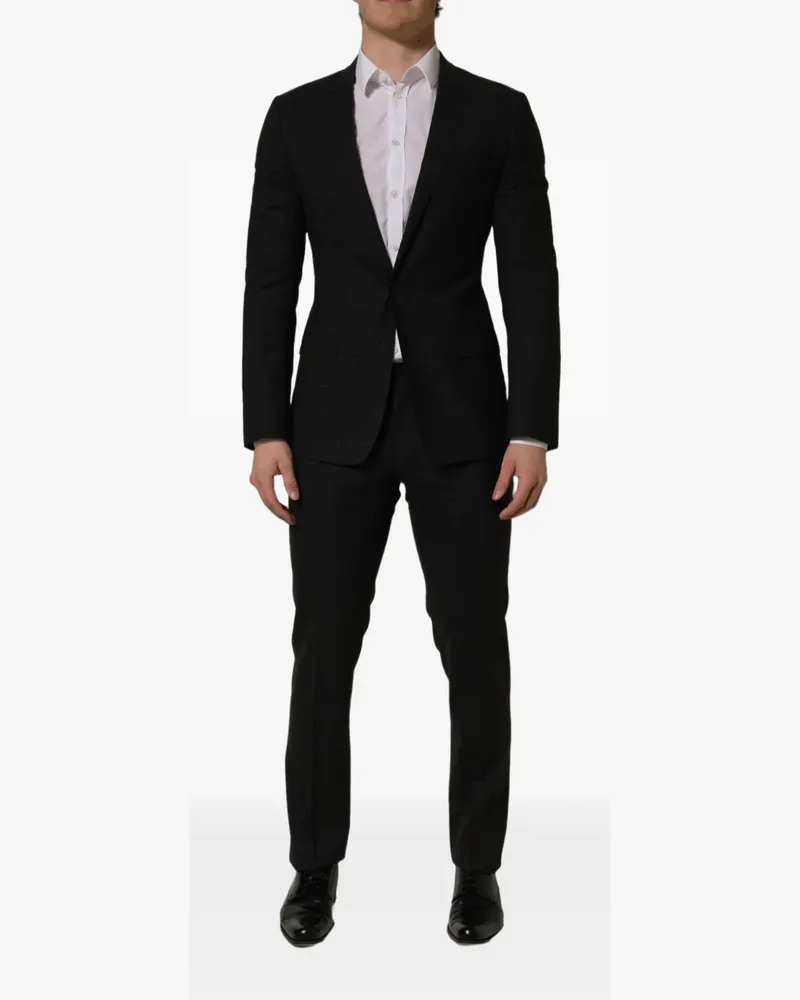 Dolce & Gabbana black wool slim-fit 2-piece suit - Schwarz Schwarz