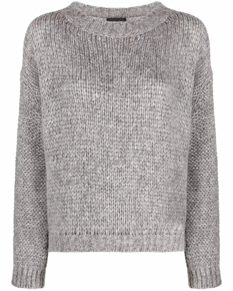 Roberto Collina Pullover mit Zopfmuster - Grau Grau