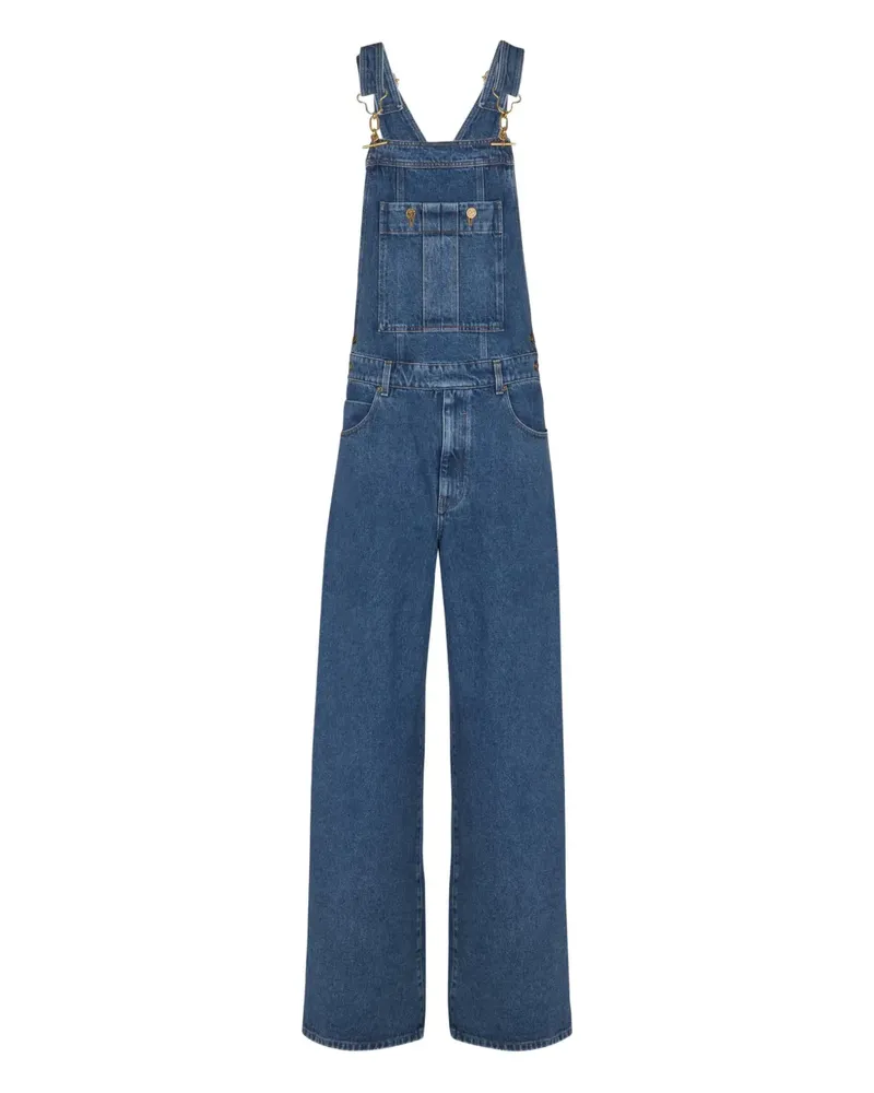Balmain Jeans-Jumpsuit mit T-Verschluss - Blau Blau
