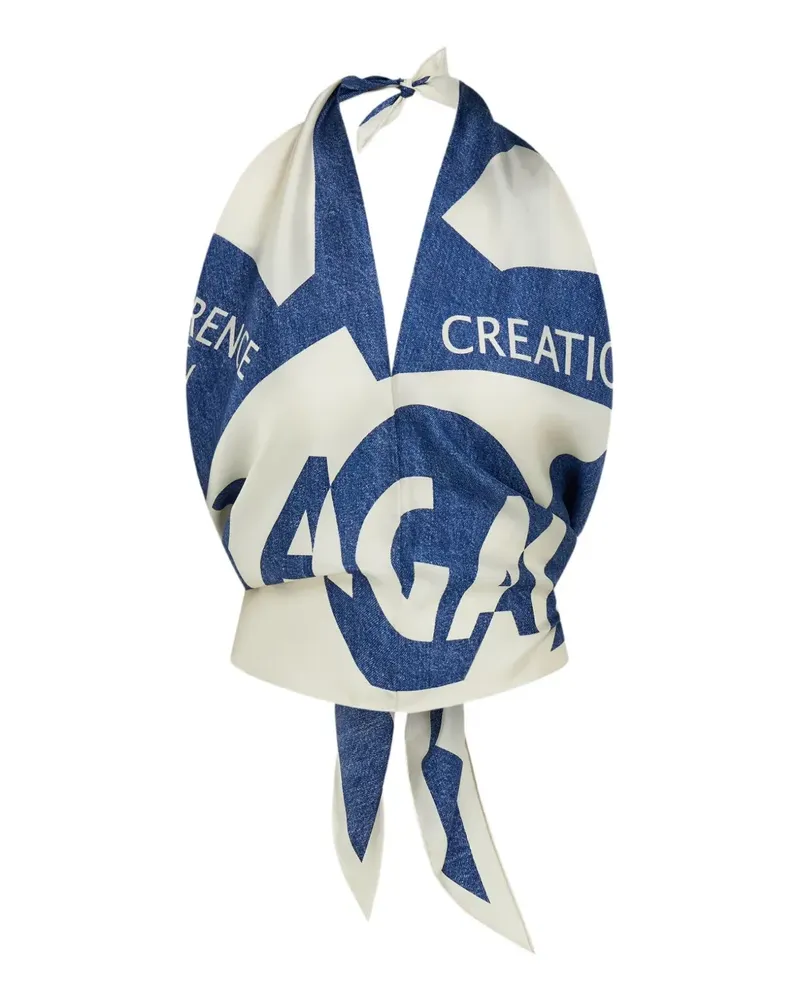 Ferragamo Seidenschal mit Venna-Print - Blau Blau