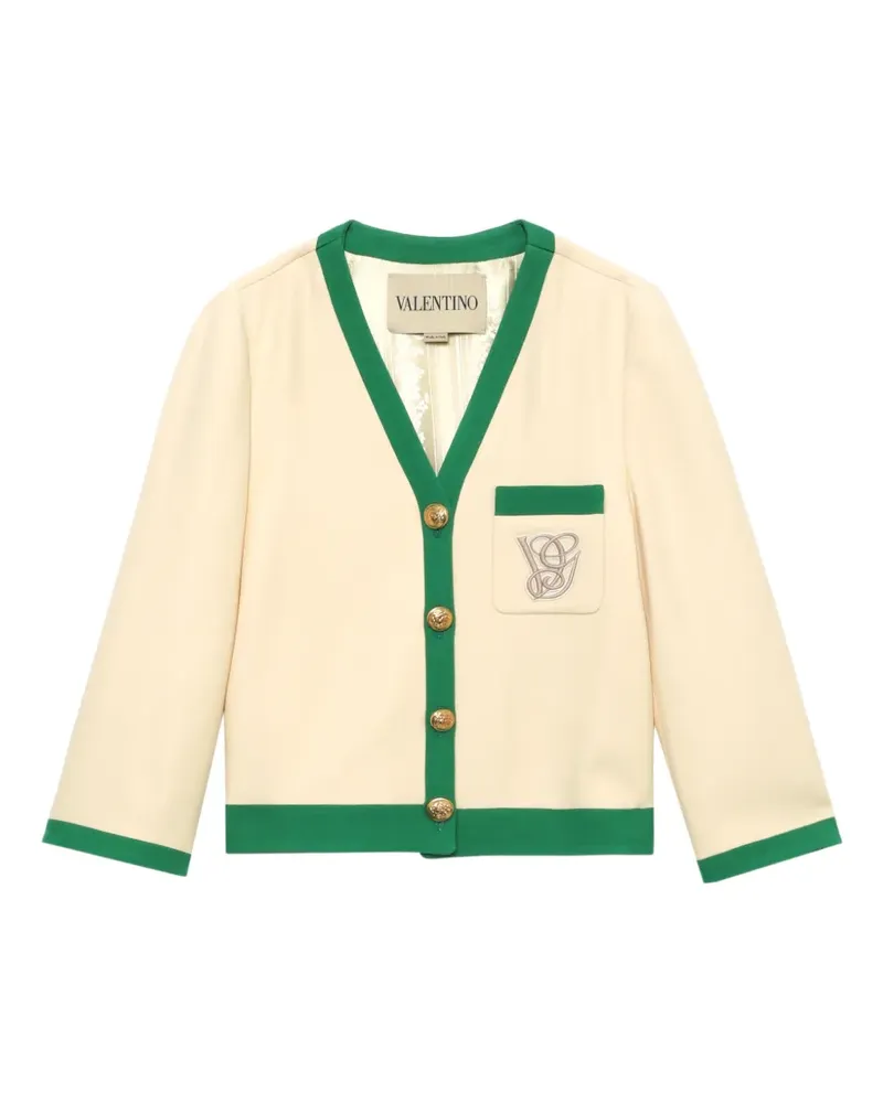 Valentino Garavani Bestickte Jacke mit V-Ausschnitt - Nude Nude