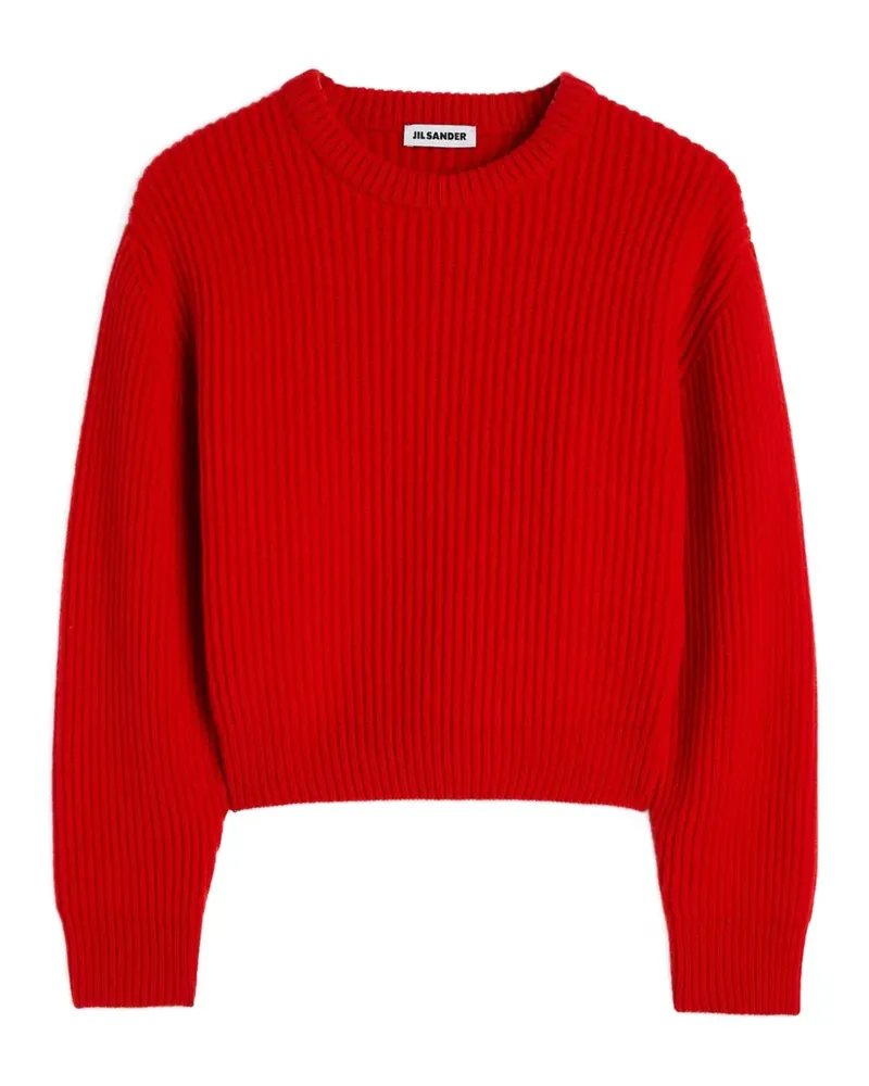 Jil Sander cropped ribbed-knit sweater - Rot Rot