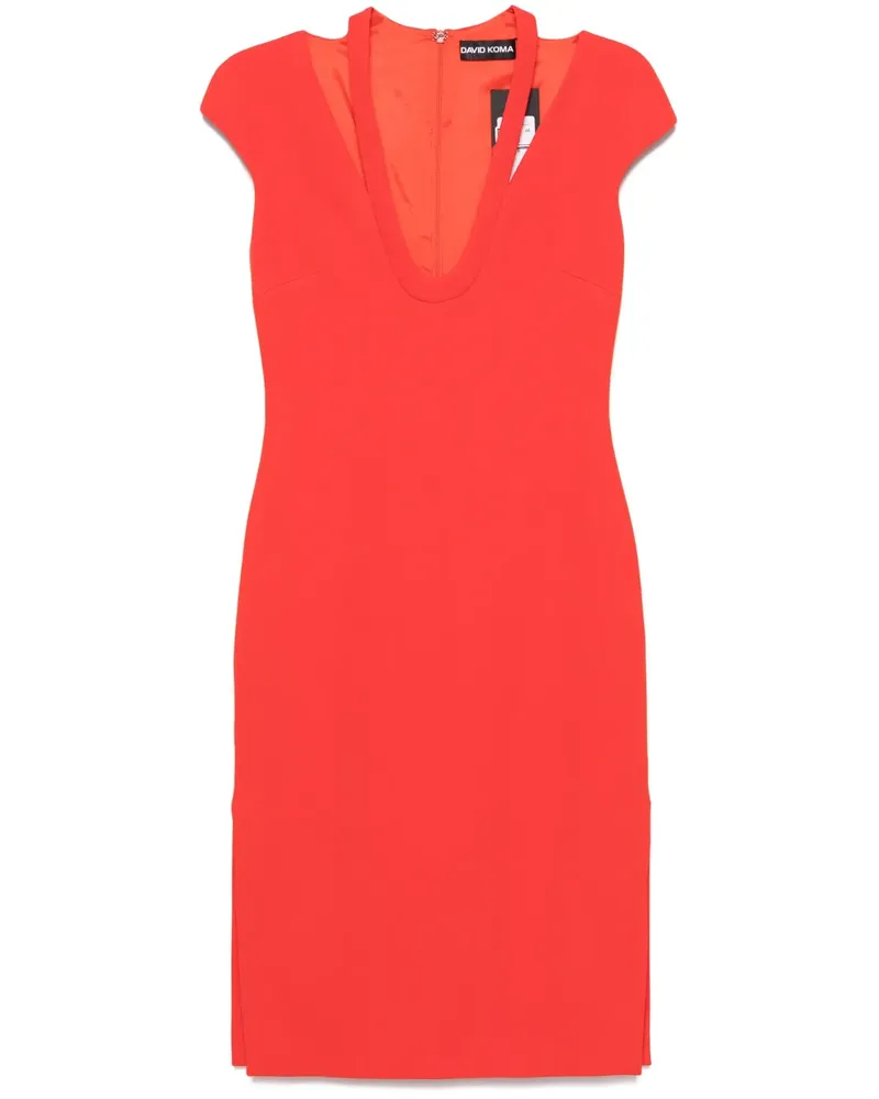 David Koma Cady Midikleid - Orange Orange