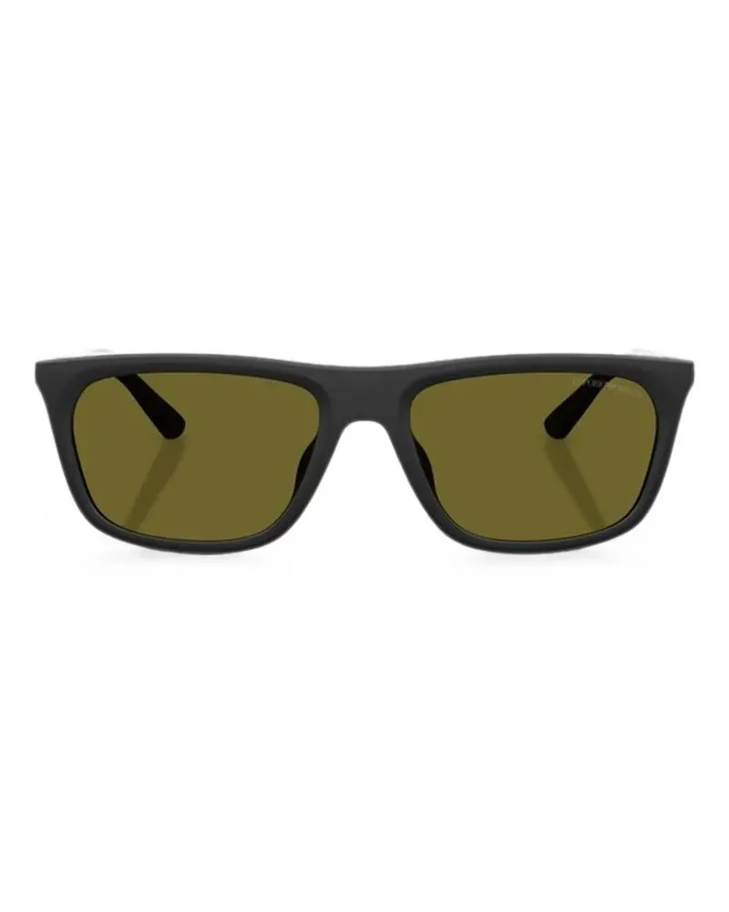Emporio Armani Sonnenbrille mit eckigem Gestell - Schwarz Schwarz