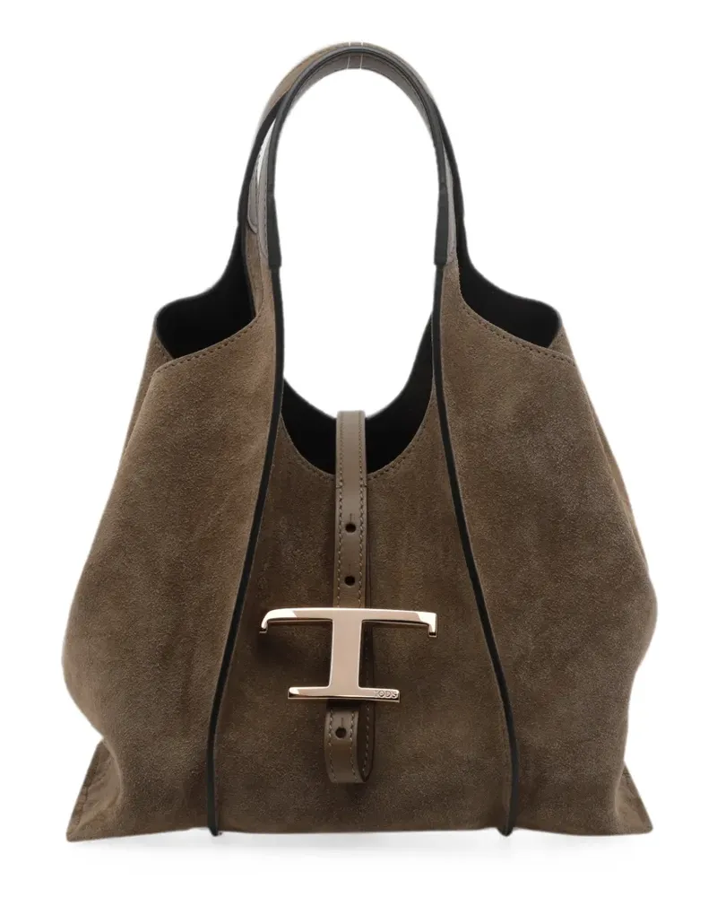 TOD'S Mini T Timeless Tote Bag aus Wildleder - Braun Braun