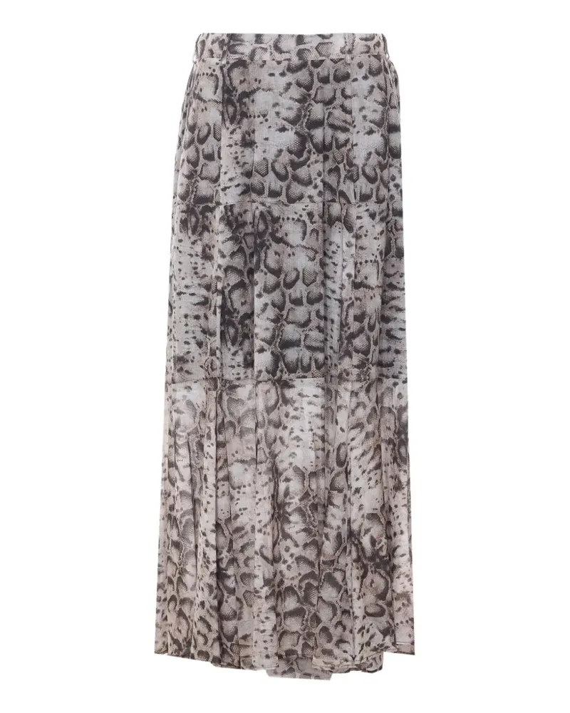 Pinko animal-print tiered maxi skirt - Nude Nude