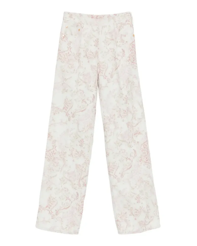 forte_forte Hose mit Blumen-Print - Blau Blau