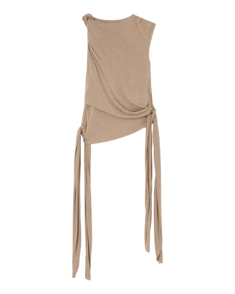 Ganni Top mit Knotendetail - Nude Nude