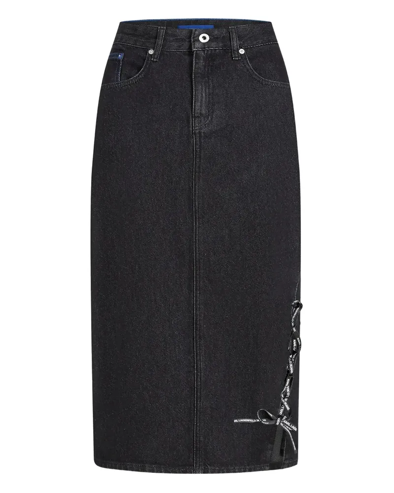 Karl Lagerfeld Jeansrock mit Schnürung - Schwarz Schwarz