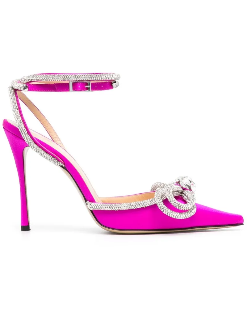 Mach & Mach Double Bow Pumps aus Satin 105mm Rosa