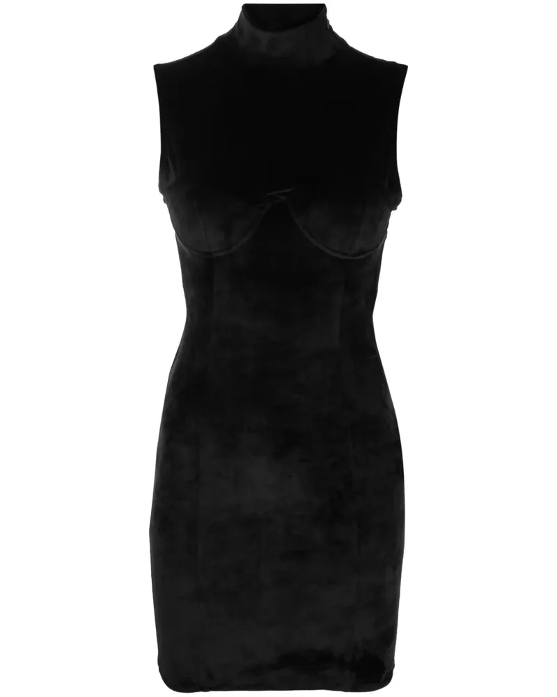 GCDS Minikleid mit Logo-Schild - Schwarz Schwarz