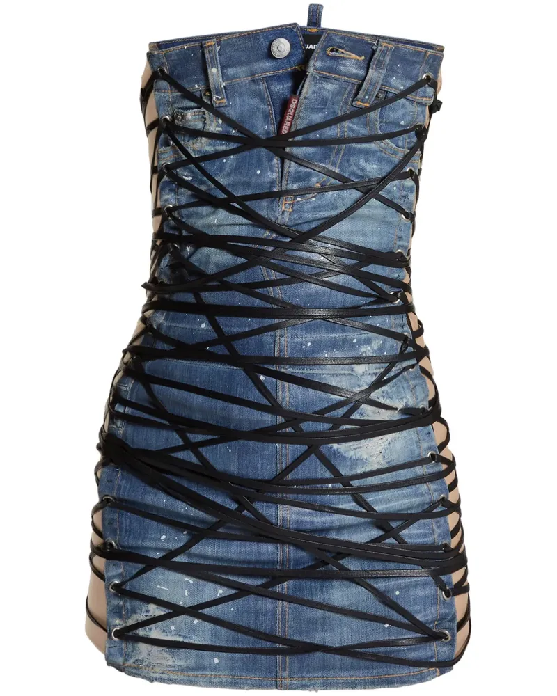 Dsquared2 Jeanskleid mit Corsage - Blau Blau