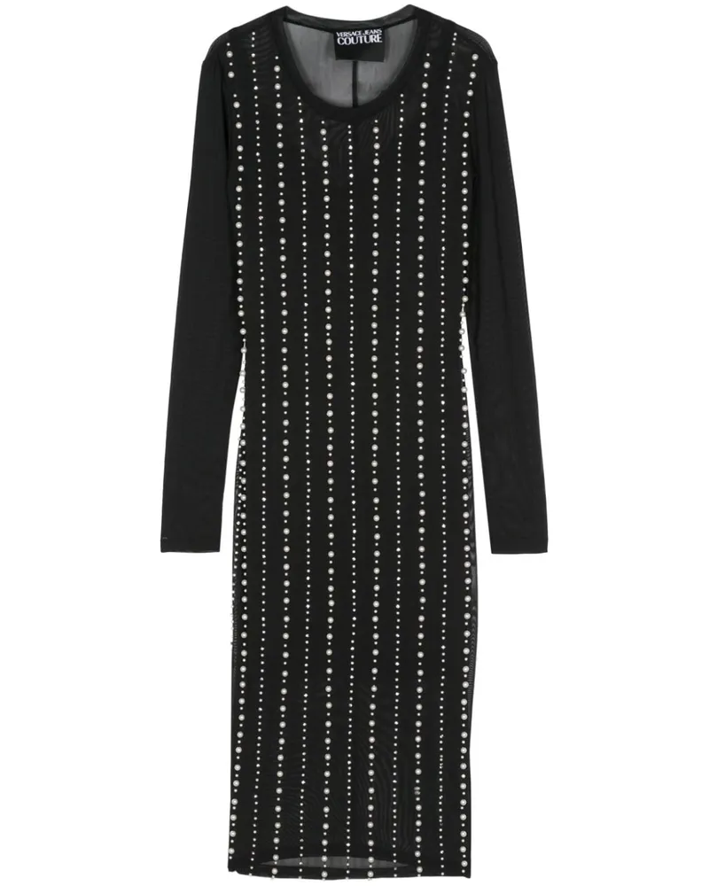 Versace Jeans Midikleid mit Kunstperlen - Schwarz Schwarz