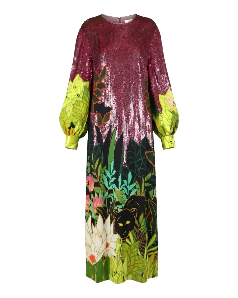 Valentino Garavani Paillettenkleid mit Panther-Print - Rosa Rosa