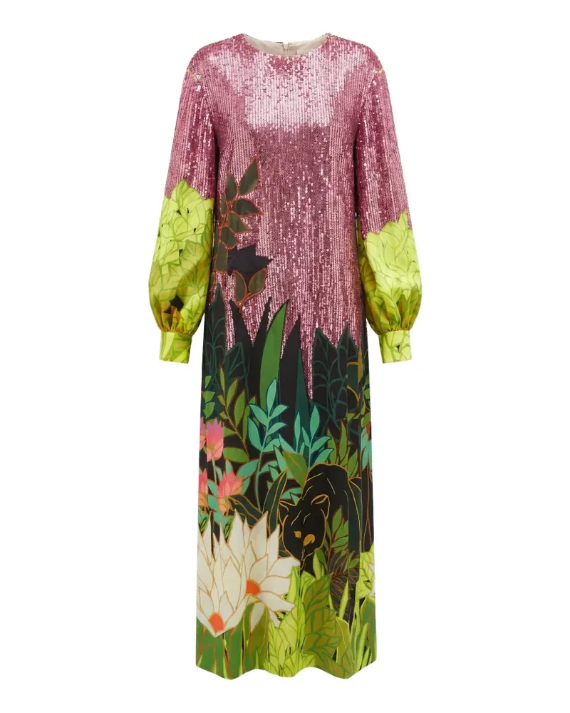 Valentino Garavani Paillettenkleid mit Panther-Print - Rosa Rosa
