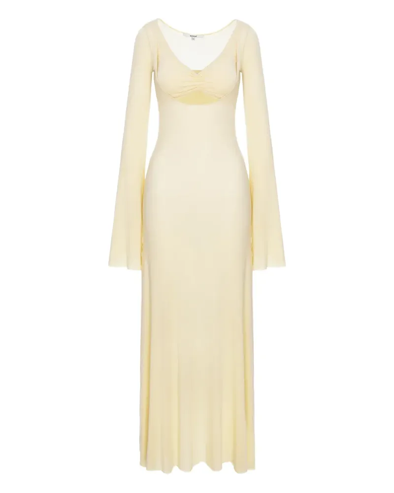 MANURÍ Nina flared-detail maxi dress - Nude Nude