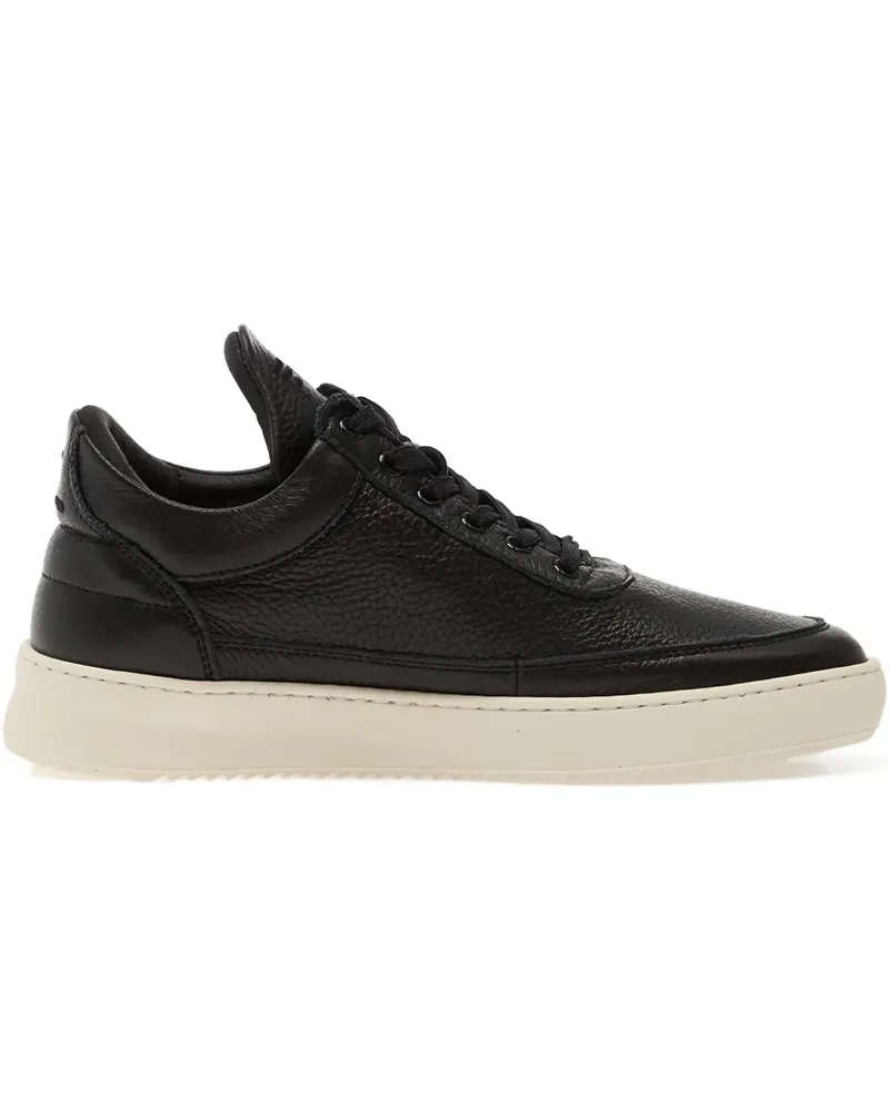 Filling Pieces grained low top sneakers - Schwarz Schwarz