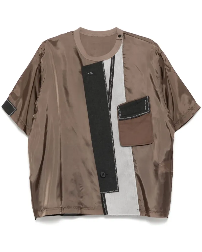 kolor T-Shirt mit Einsätzen - Braun Braun