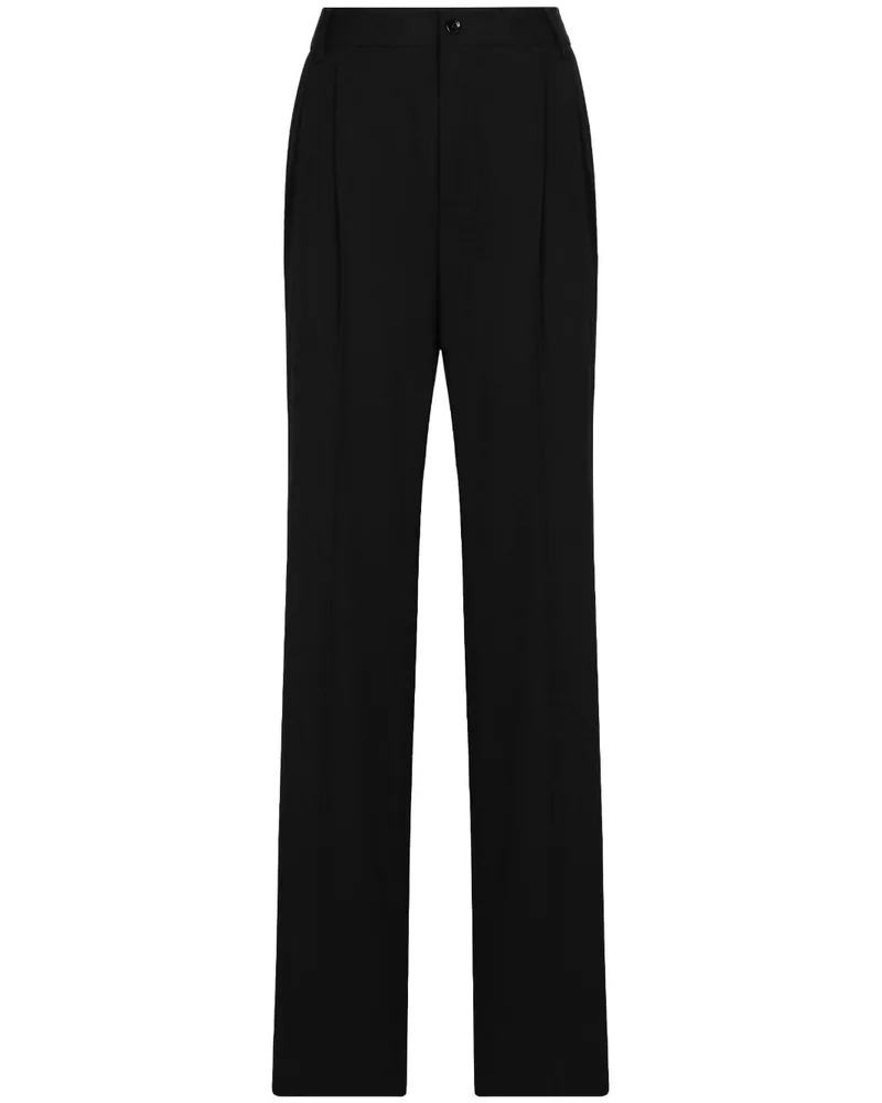 Dolce & Gabbana Taillenhose mit Kellerfalten - Schwarz Schwarz