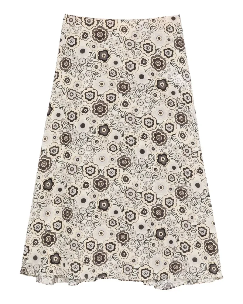 ASPESI Midirock mit Print - Nude Nude