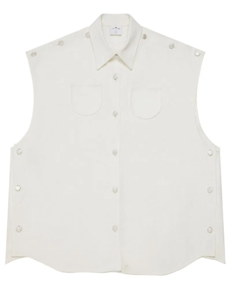 Courrèges Mega-Styling Jeanshemd - Weiß Weiß