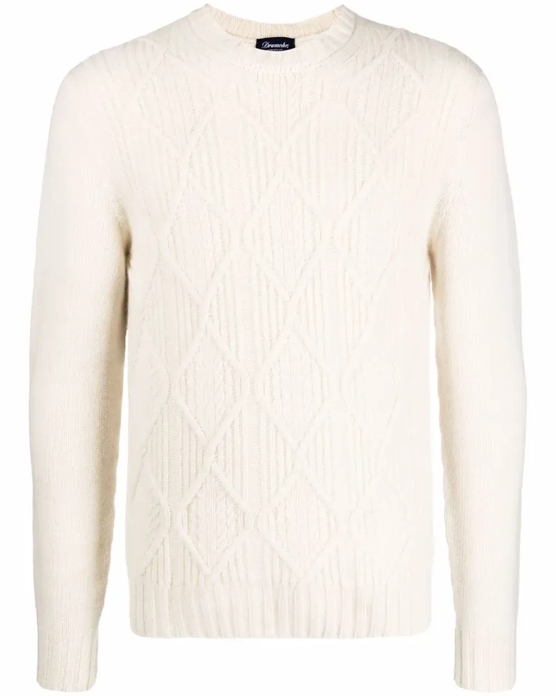 Drumohr  Pullover mit Rautenmuster - Weiß Weiß